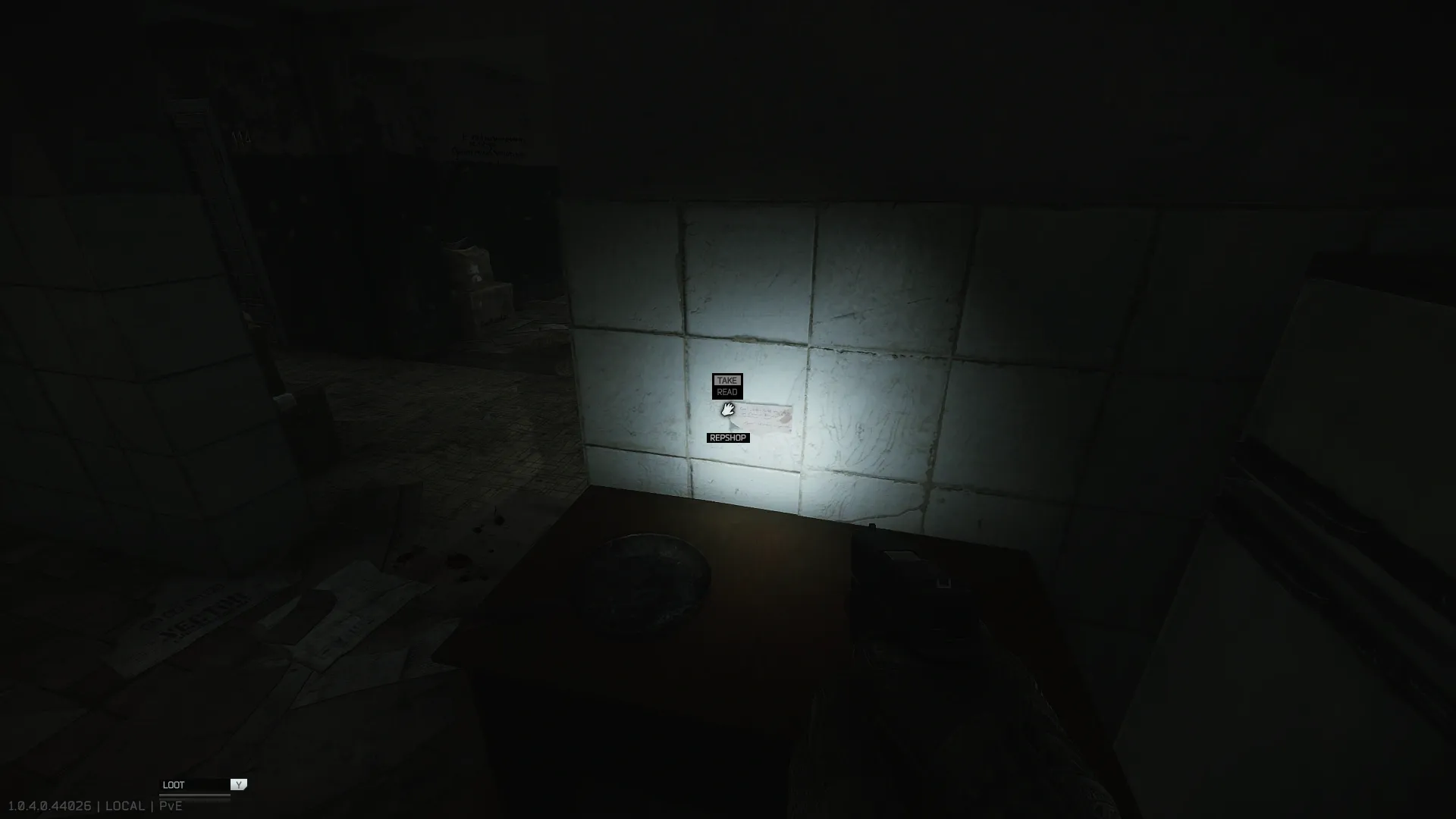 The optional note from the repair shop is on the kitchen wall next to the room