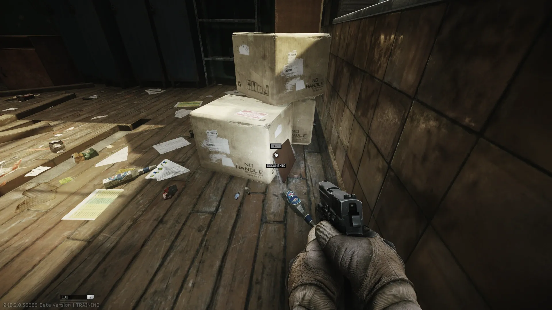 Second spawn on the floor next to the packages