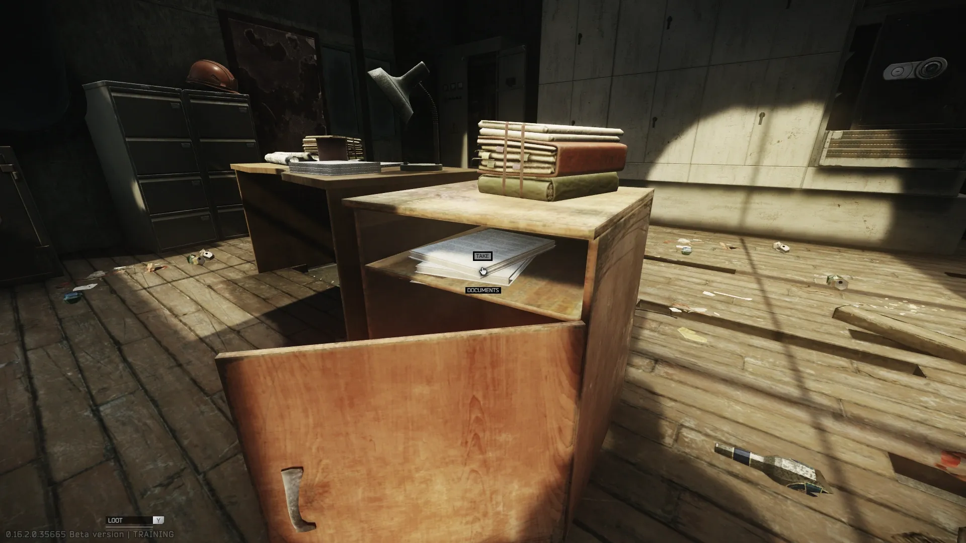 Third spawn in the shelf next to the desk