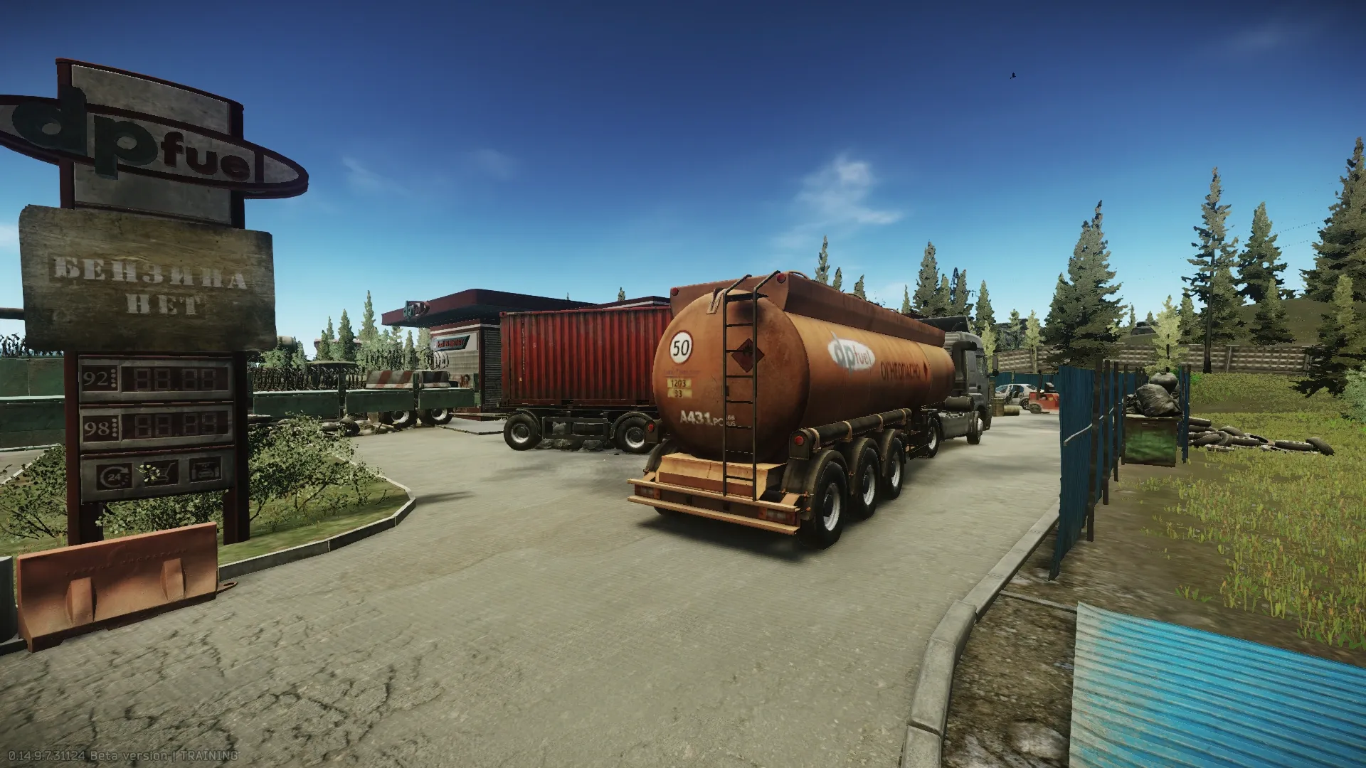 Tanker truck #1 behind the new gas station