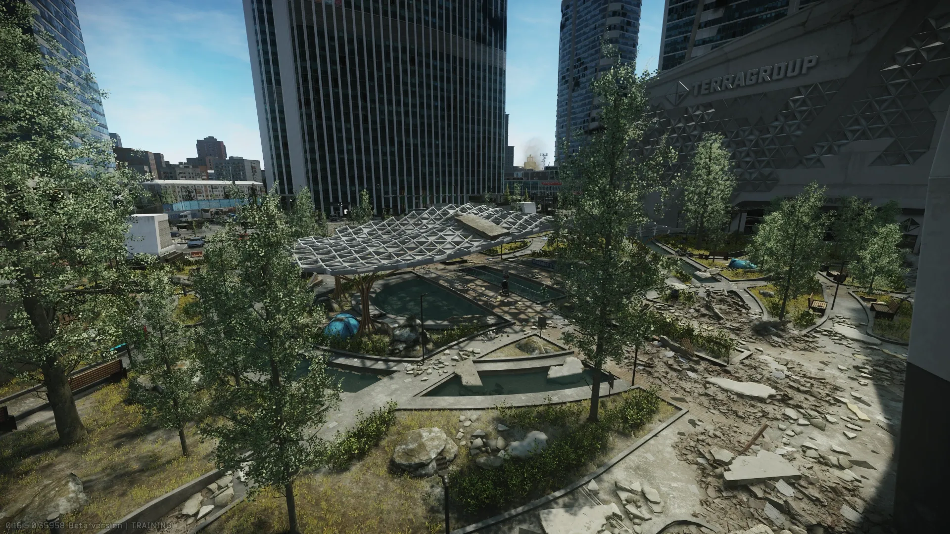 Investigate the courtyard park by TerraGroup HQ on Ground Zero — 1