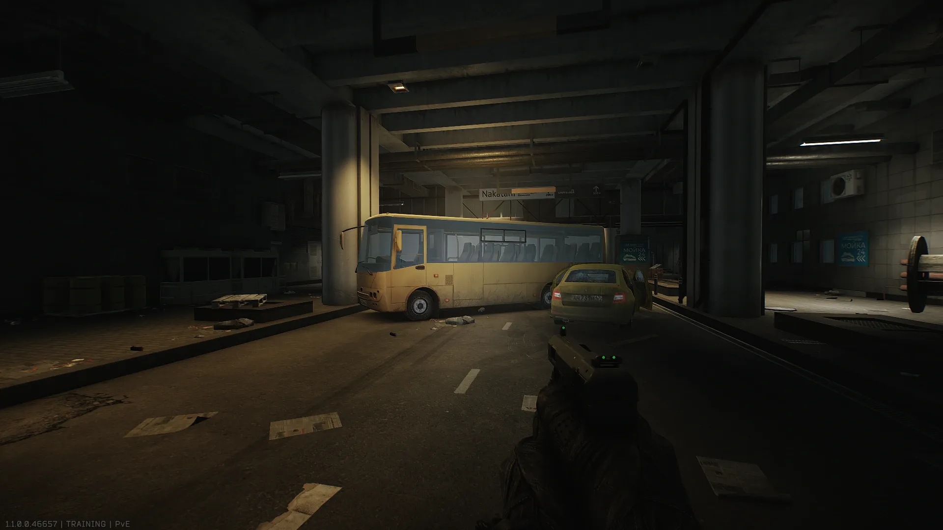 The yellow bus underground