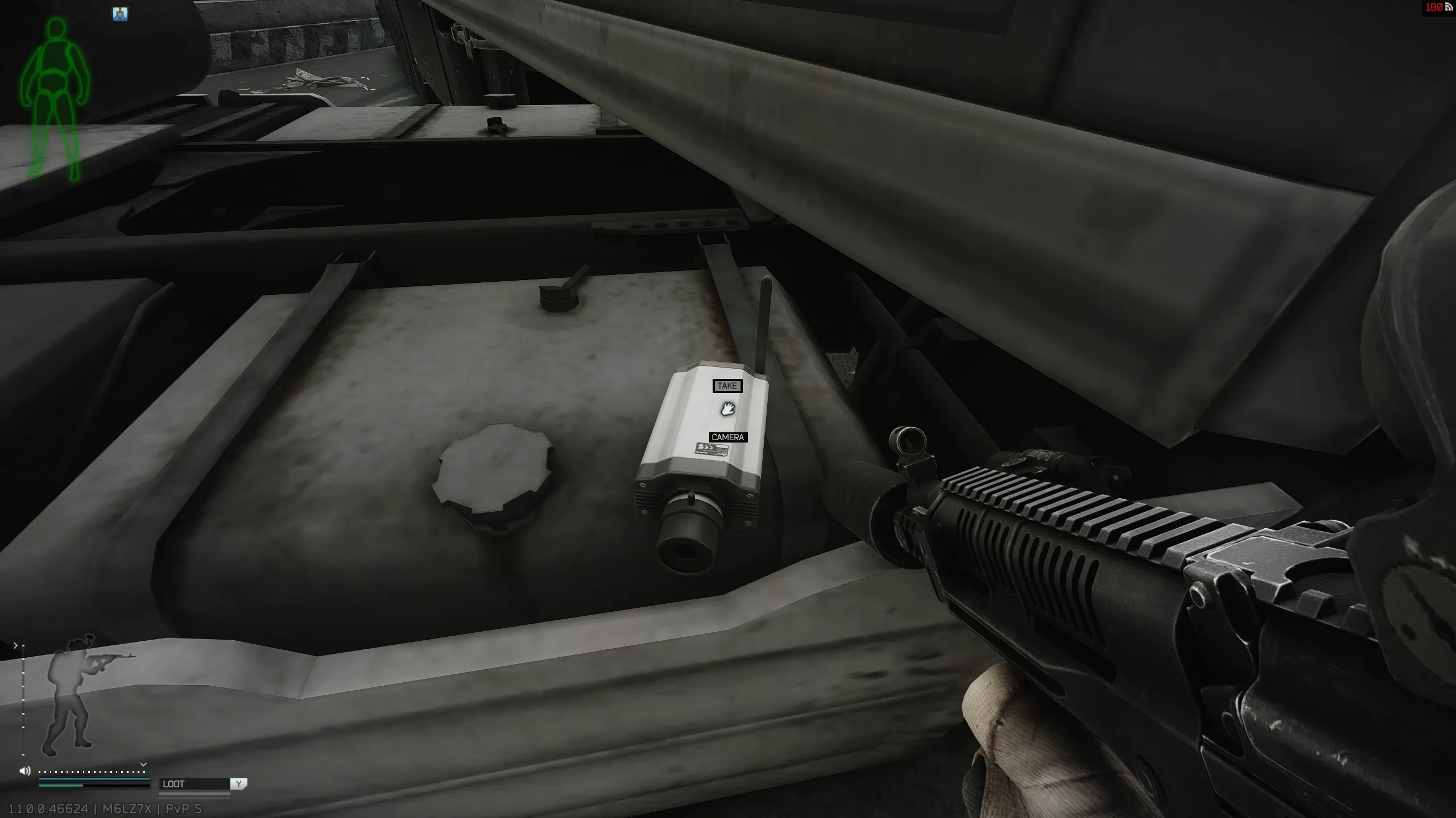 The camera on the truck fuel tank
