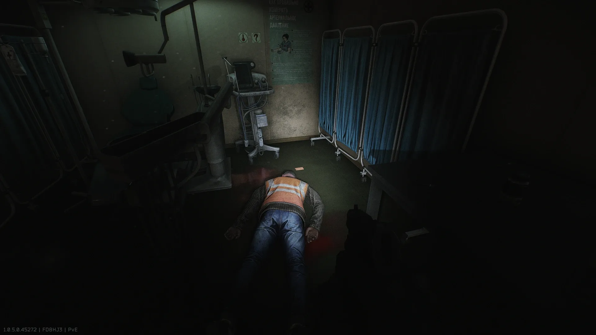 Next to the engineer's head