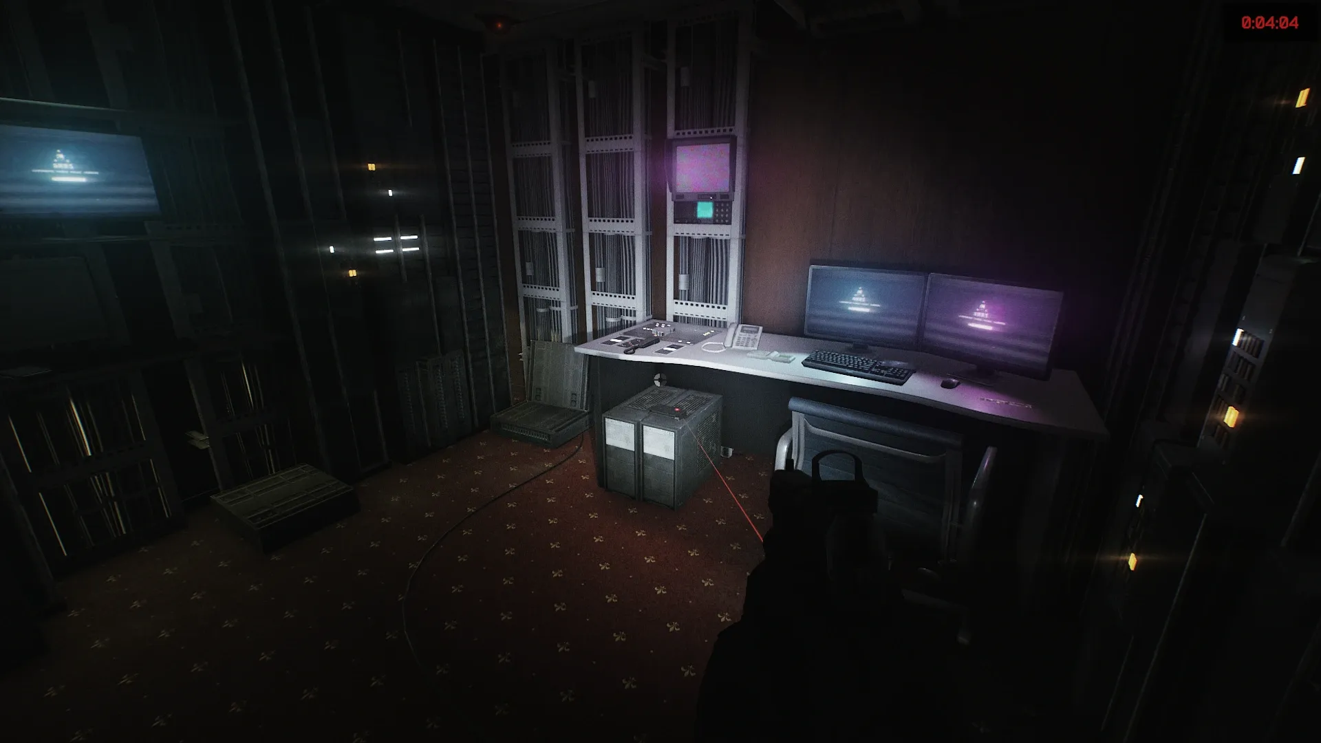 Hard drive on the PC blocks under the desk