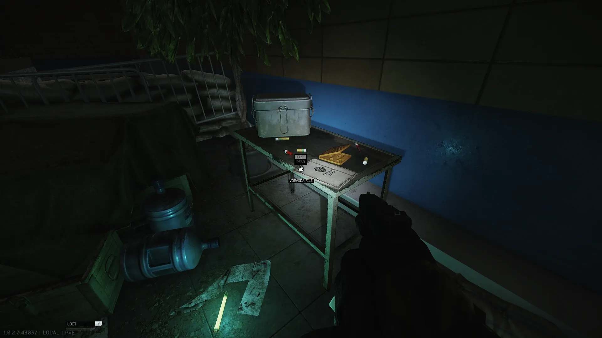 Voevoda's personal file on a desk on the second floor