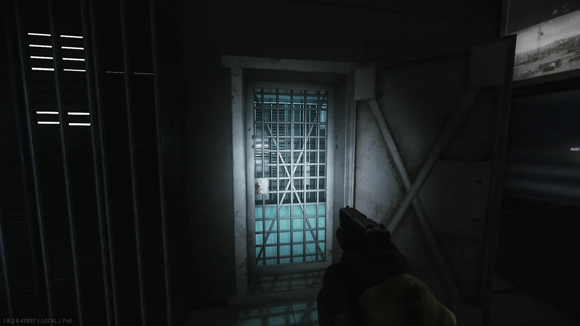 The grate door to the server room