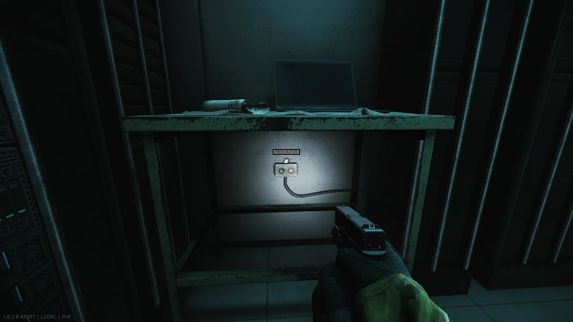 The button under the server room table (second visit)