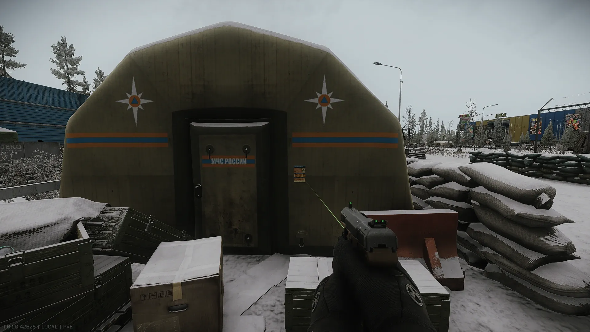 On a tent at the highway on interchange — 1
