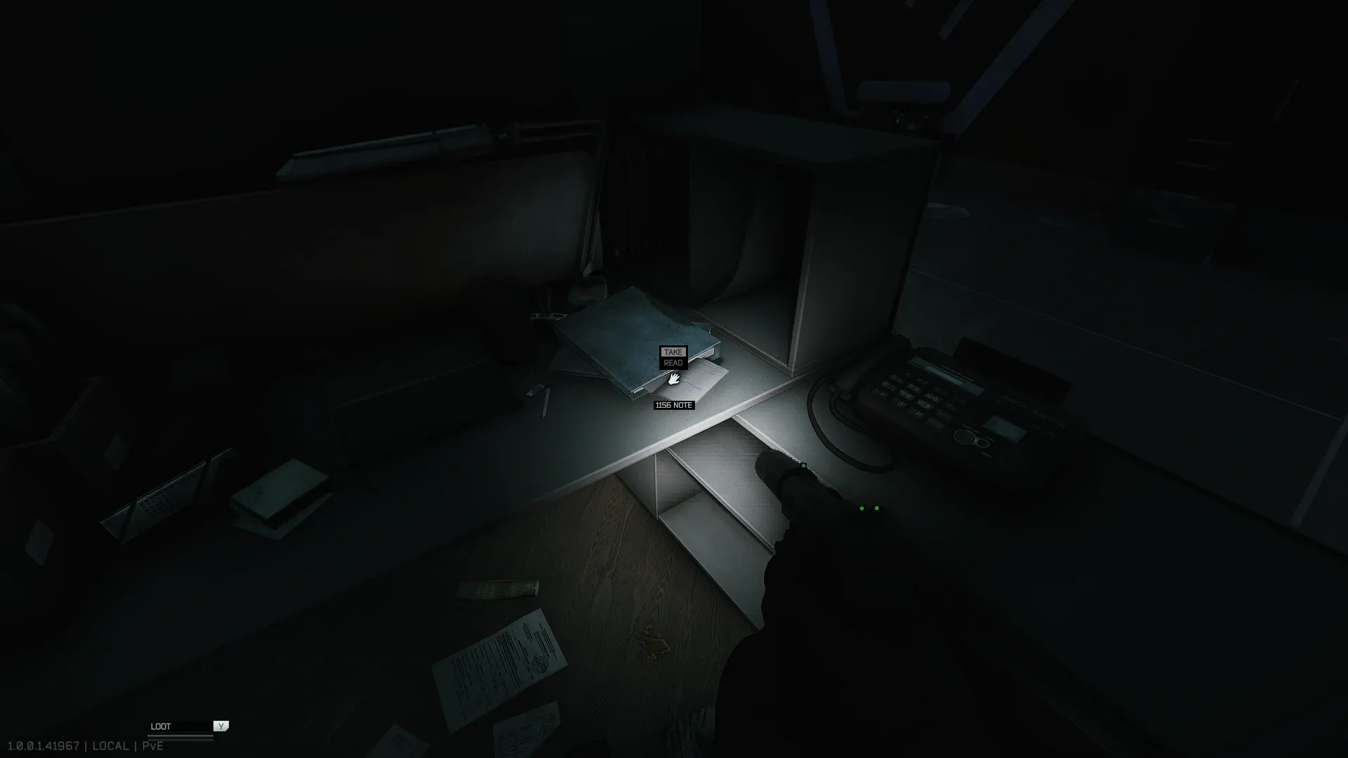 Note on the desk