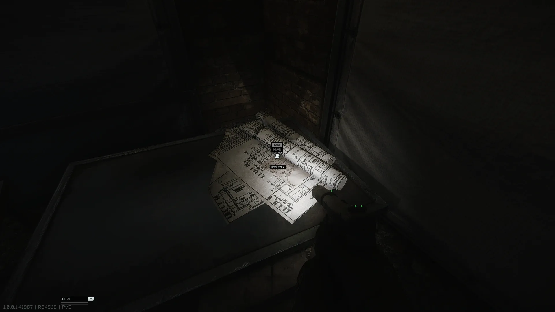 On a table in the prototype weapon area inside the Labyrinth — 1