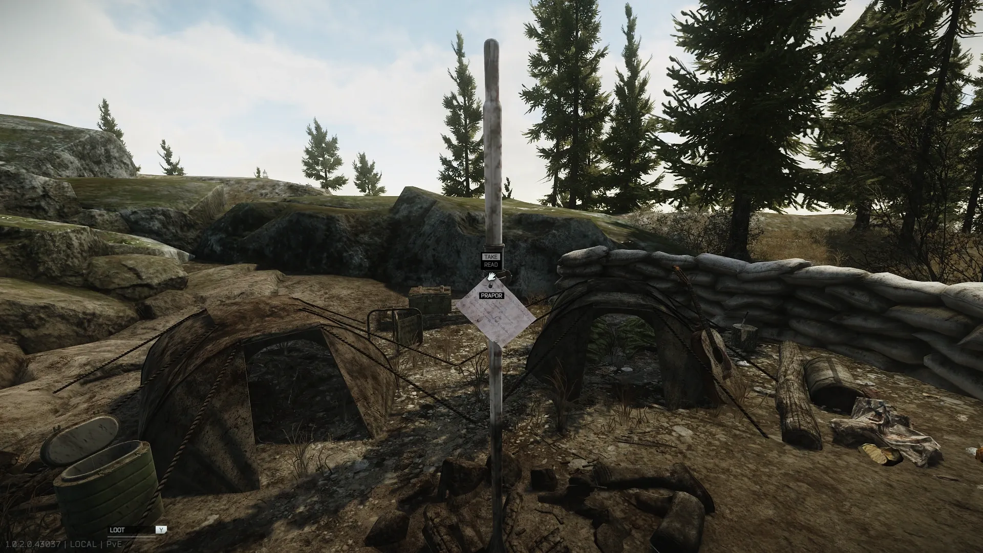The note on a metal pole