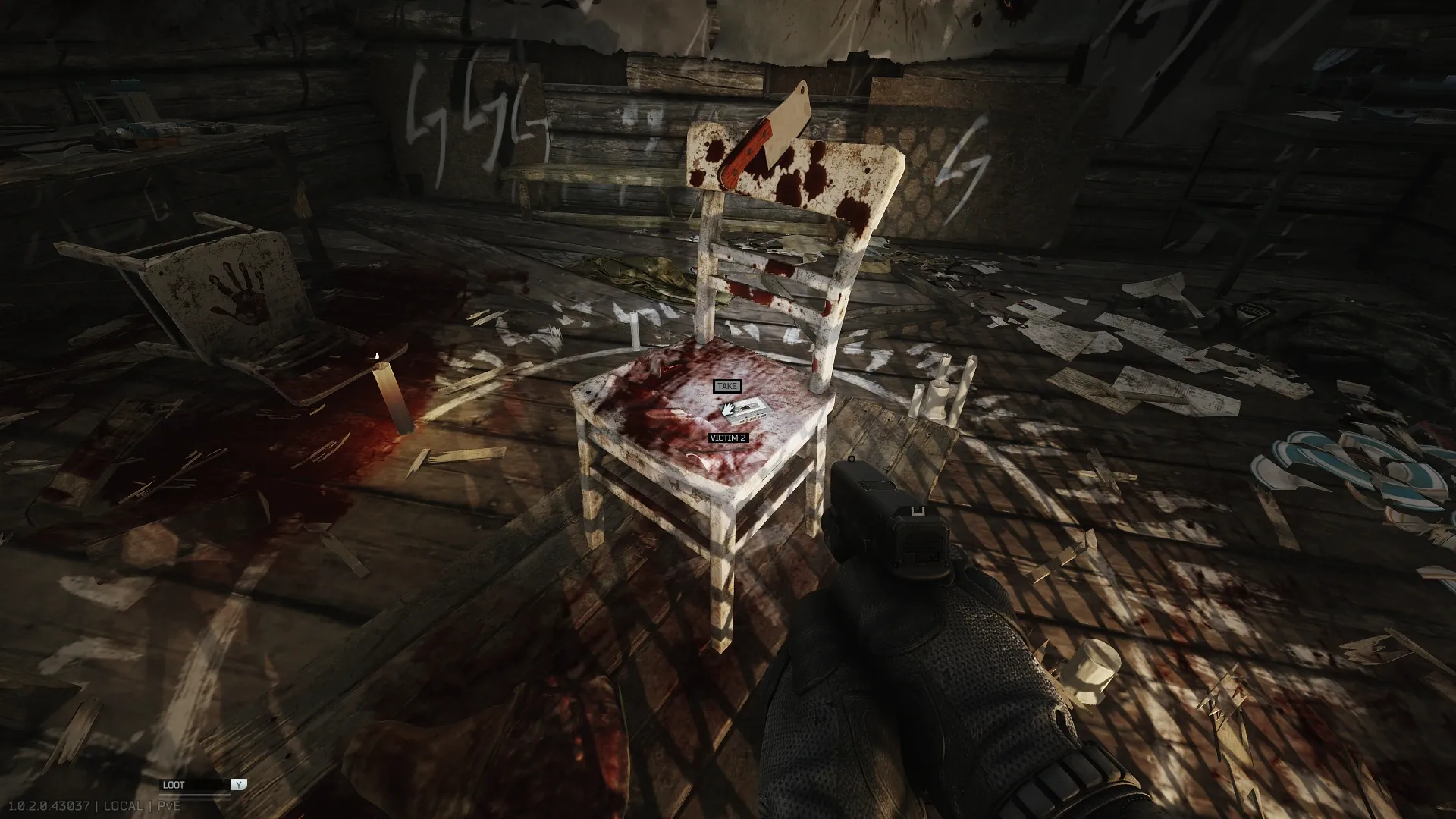 The tape on the chair