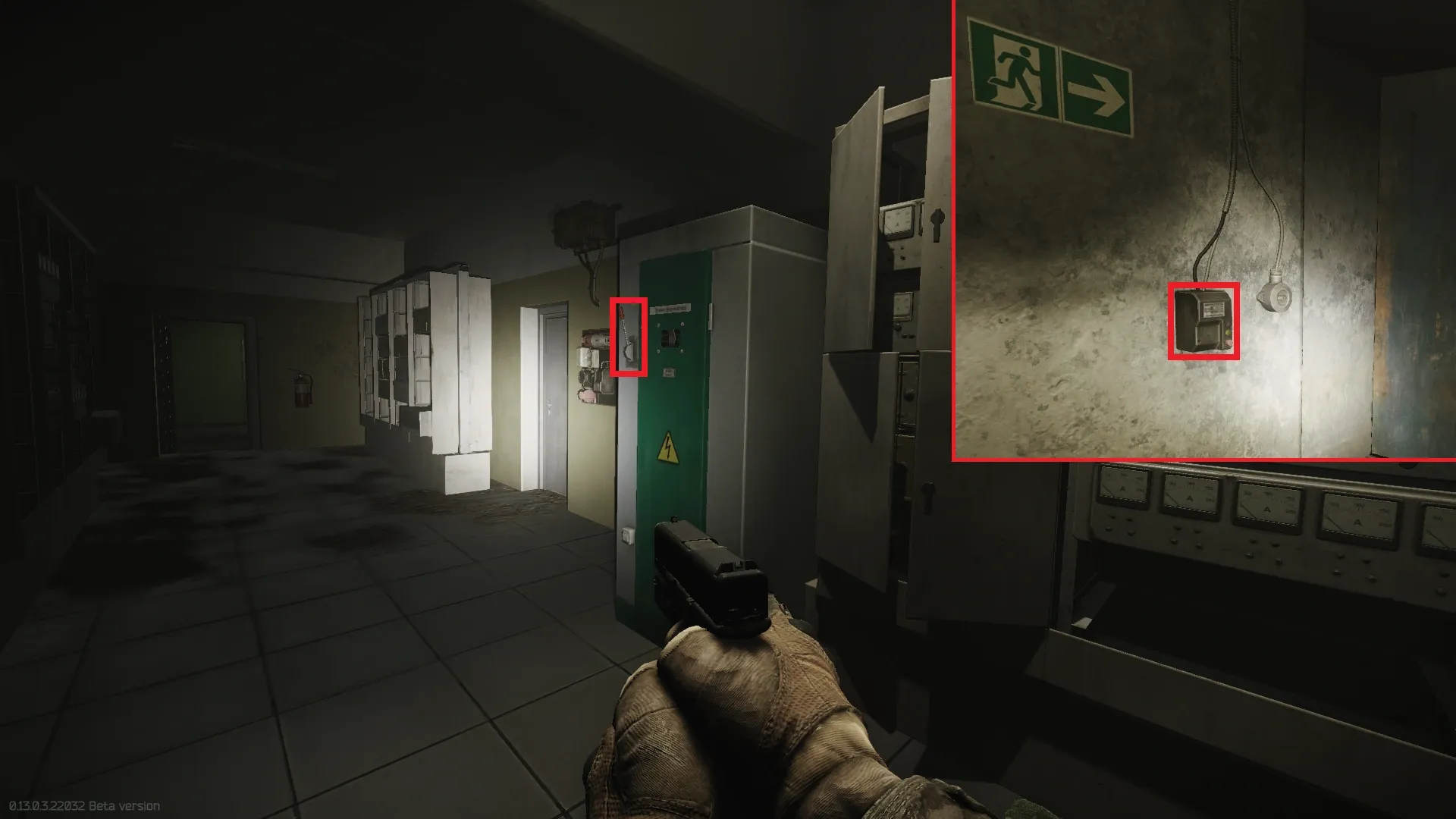 D-2 power lever and the wall button at the extraction