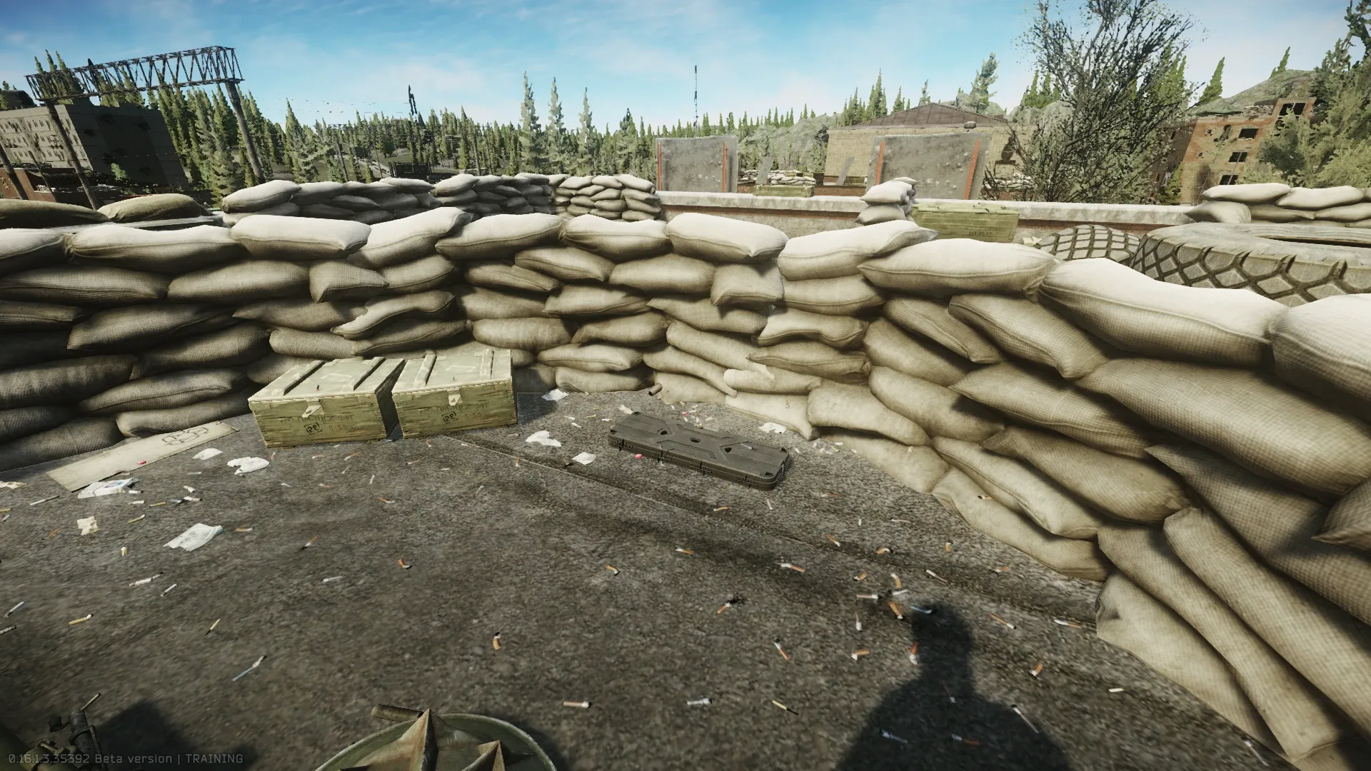 Second case spawn in the circular sandbag fortification