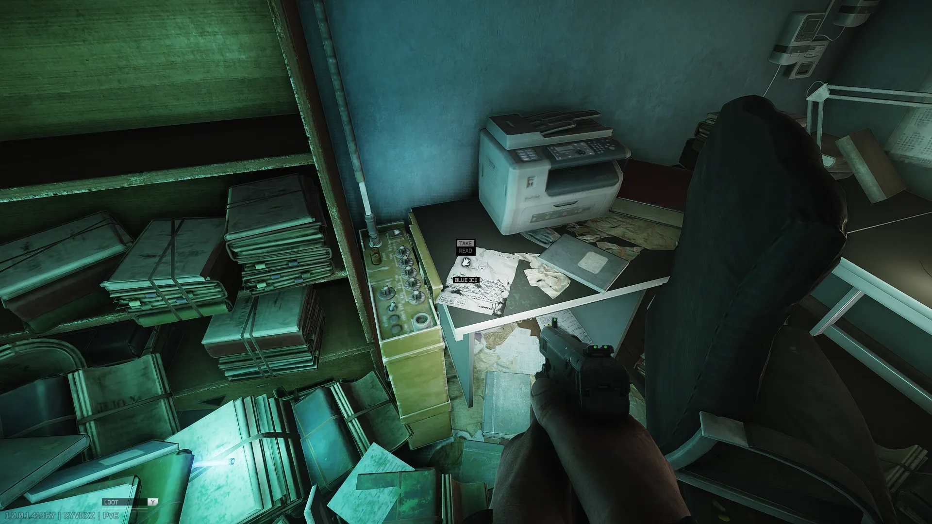 Copy of report for TG Worldwide on the left end of the desk