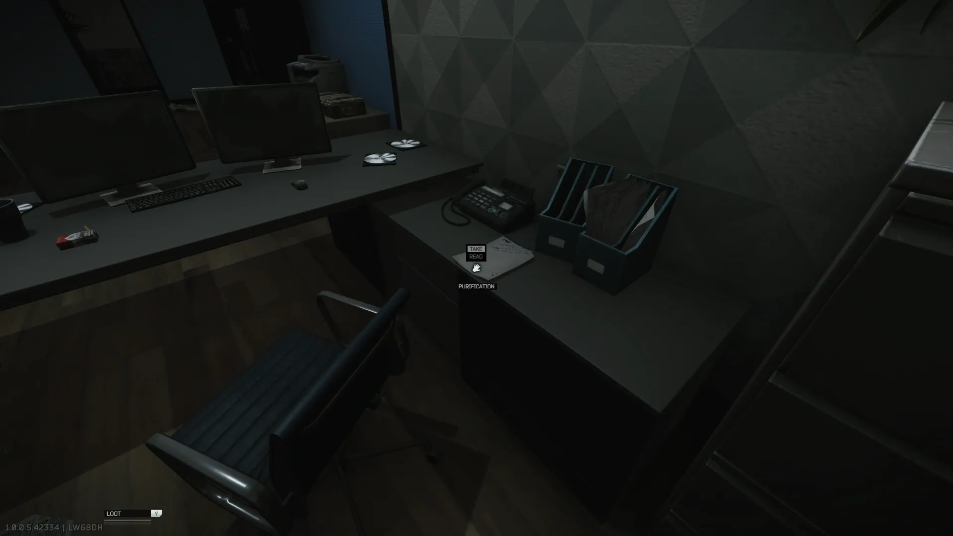 The note on the desk