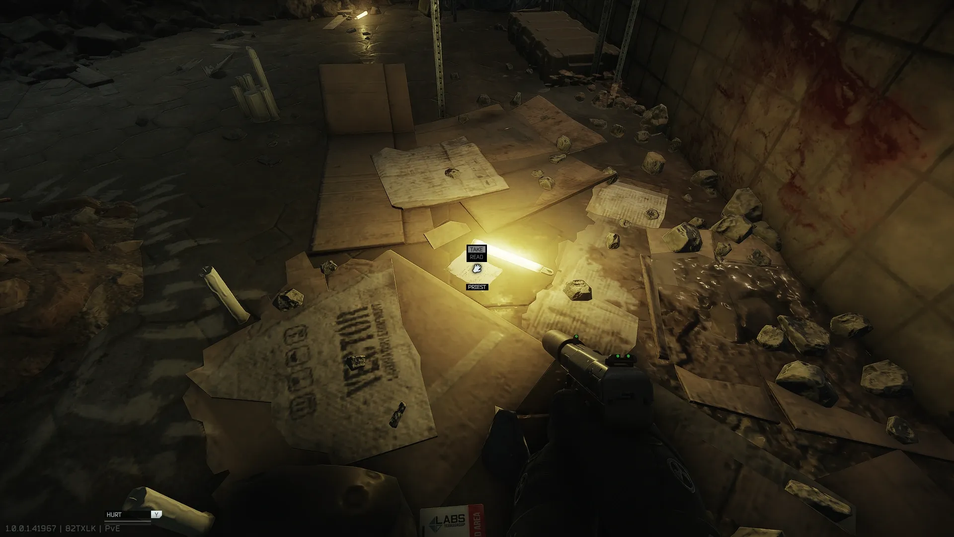 Note on the floor