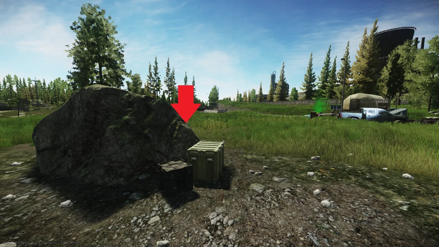Stash a Military cable at the boulder next to RUAF gate on Woods — 1