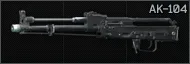 Kalashnikov AK-104 7.62x39 assault rifle (stripped)