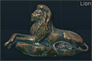 Bronze lion figurine