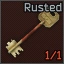 Rusted bloody key