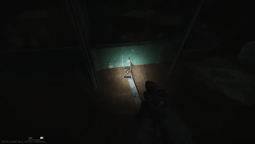 First spawn on the floor under the shelf