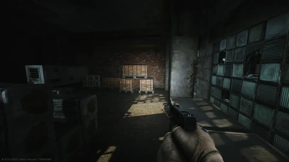 Spot 2: On the first floor in the northern building at brick pallets