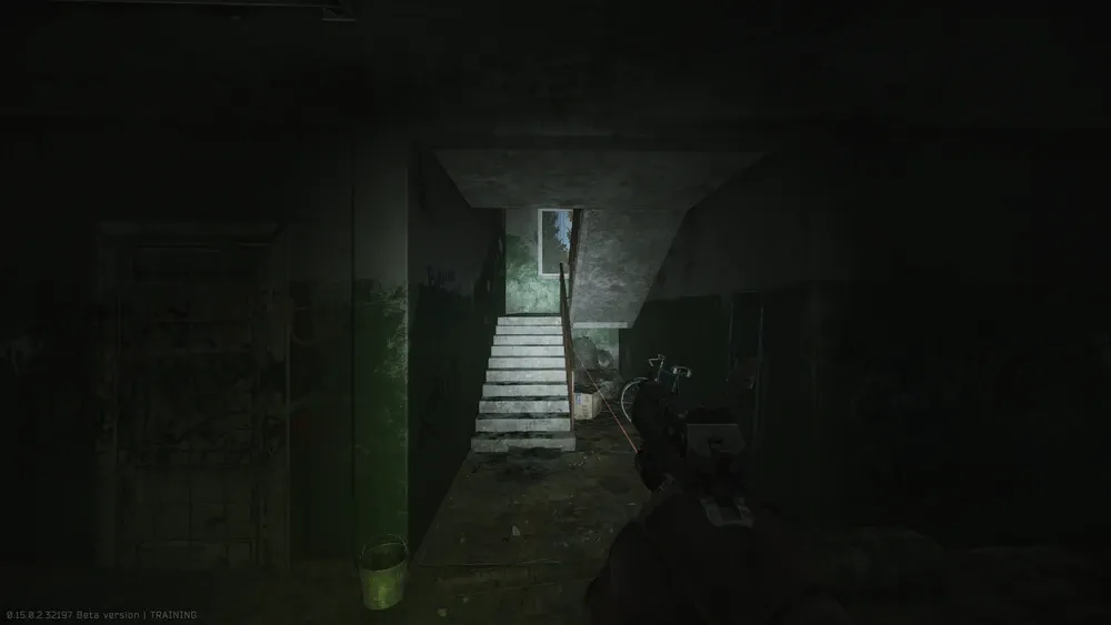 Locate a good tripwire installation spot at the three-story dorm stairs on Customs — 1