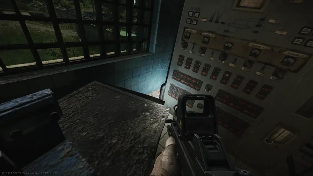 5: In the experiment's area, in the northwest corner on the floor