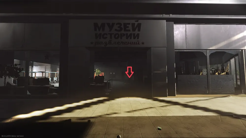 The store that contains the first book, arrow marks the pile of books