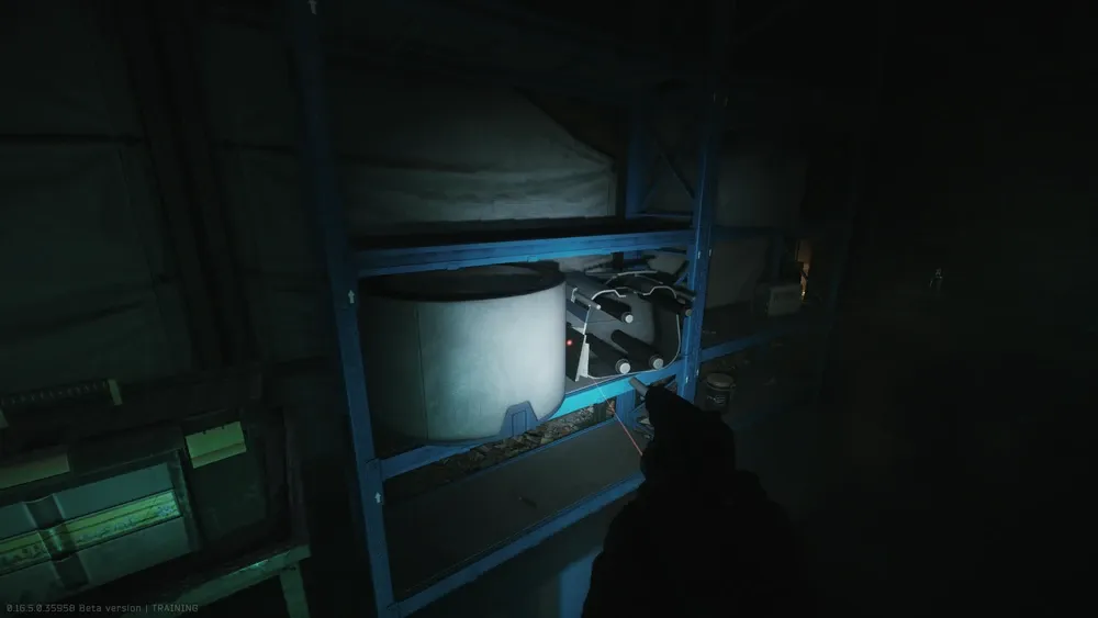 6: Next to the missile shroud on the center blue shelf