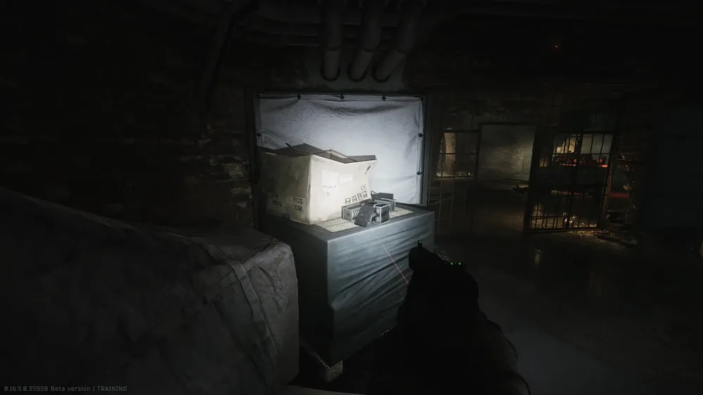 Spawn 3: Ontop the pallet next to the grate door