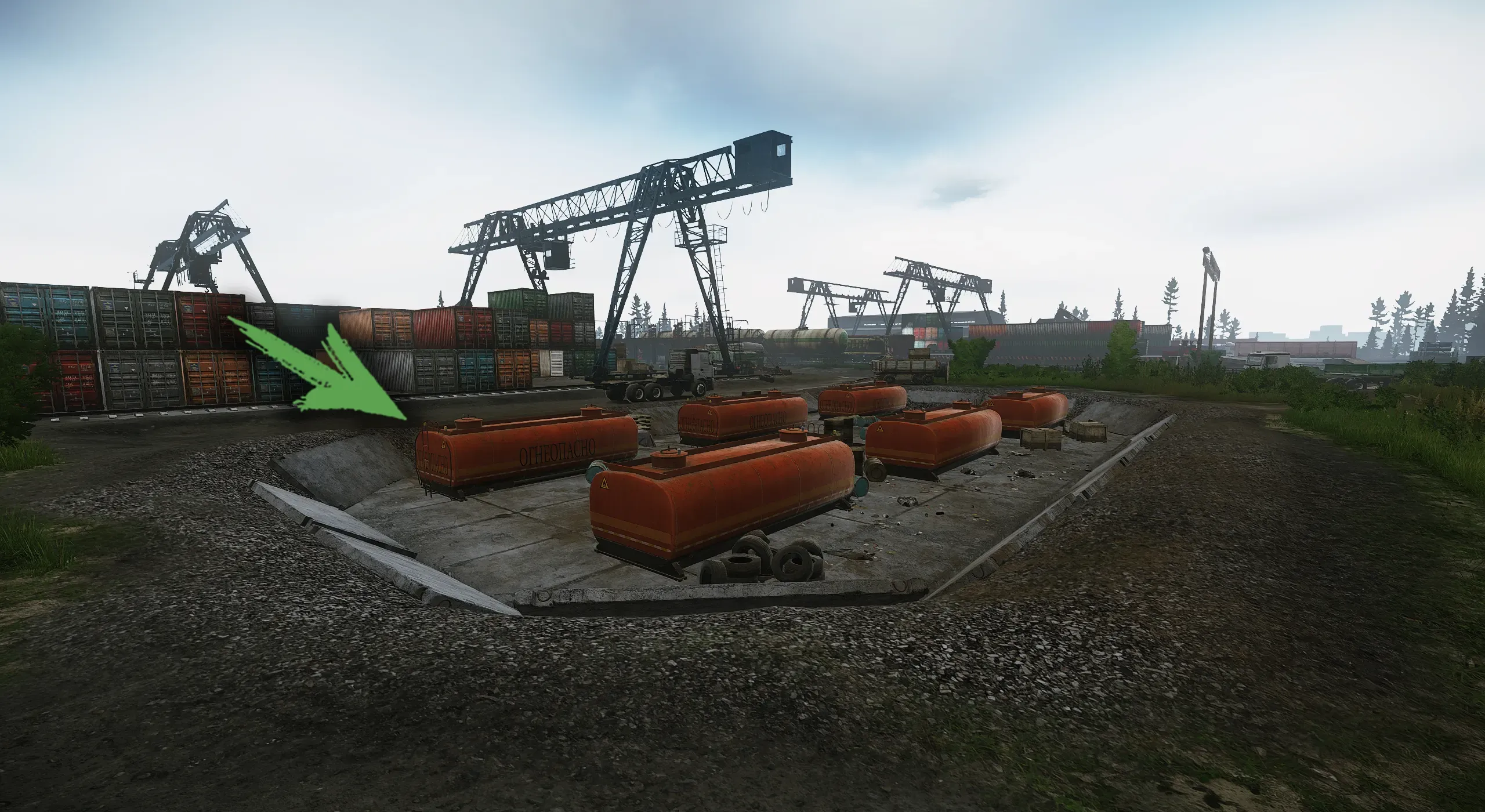 Find and mark the group of fuel tanks with an MS2000 Marker on Lighthouse — 1