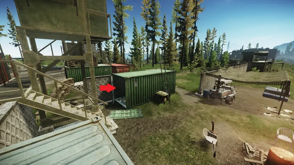 The green container