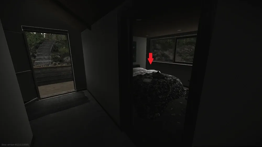 First room on the left when you use the little bridge