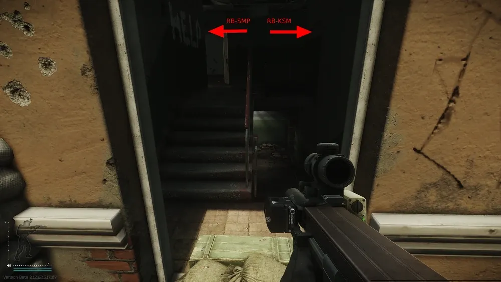 Stairs going to second floor objective rooms