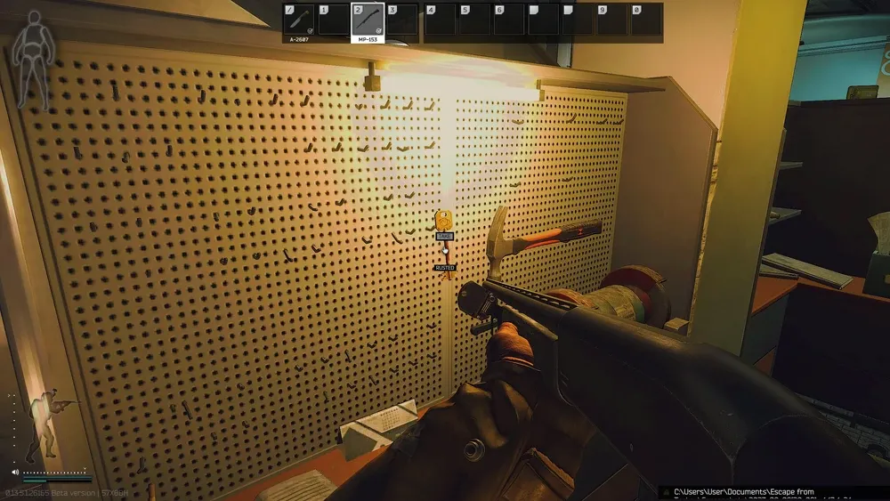 Location 1 on the pegboard