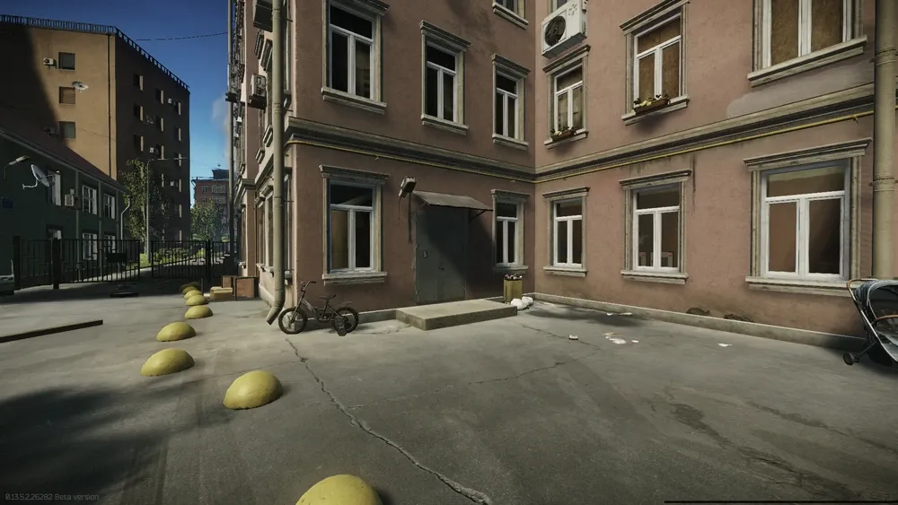 Back entrance to the building