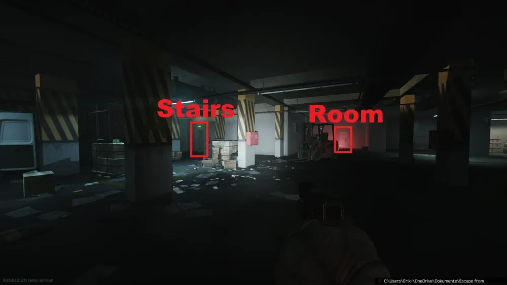 Door location near the staircase