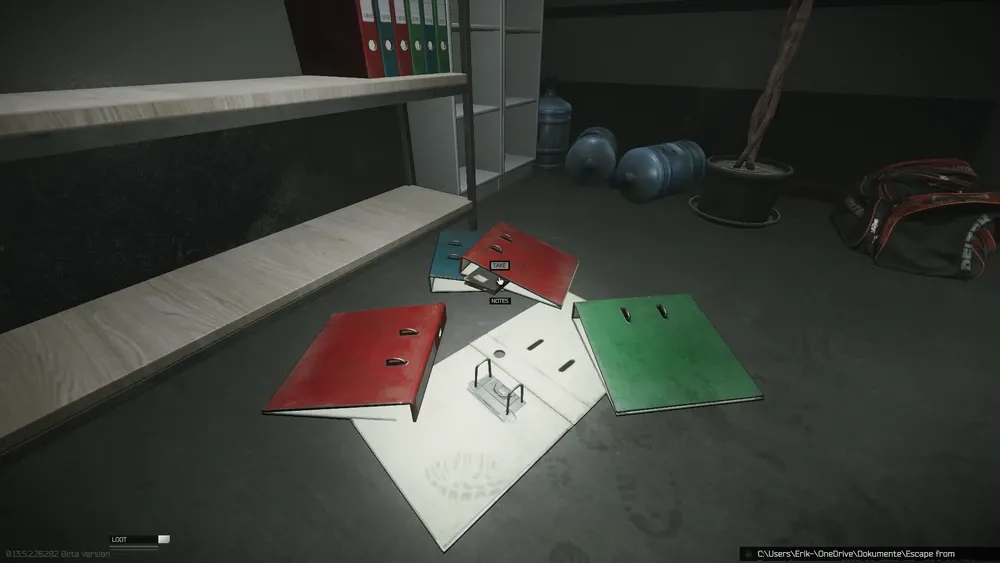 Notes inside the file folder