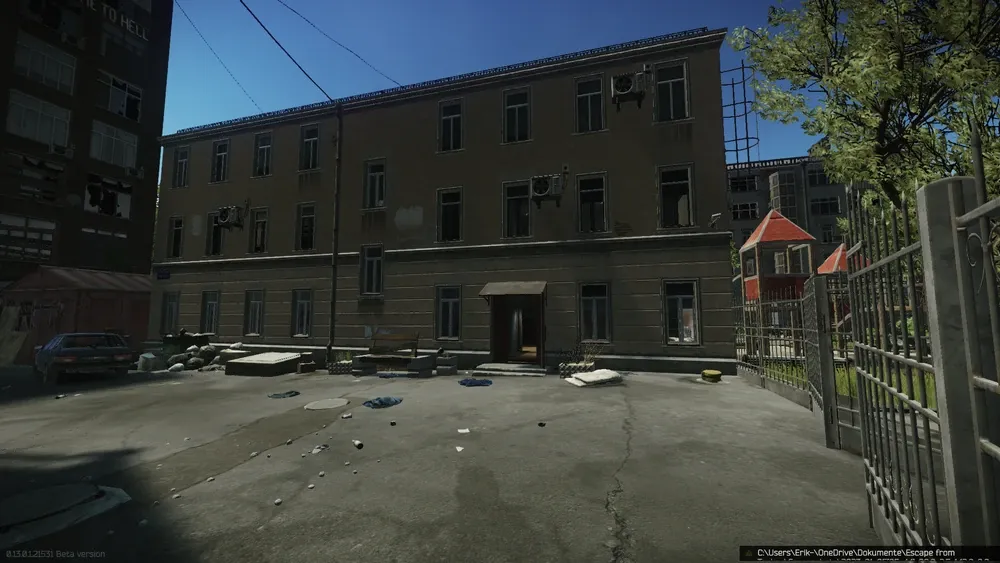 Housing department building backside with entrance