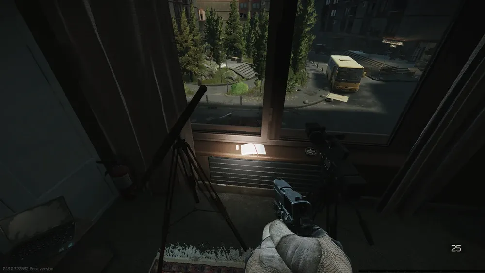 Spawn location 1 on the window sill next to the book