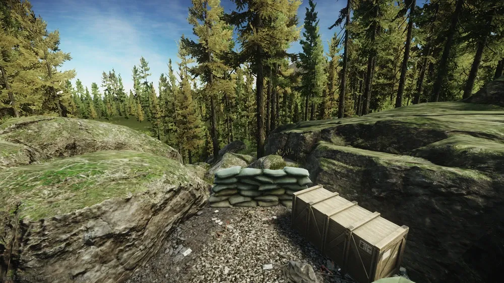 The sandbags that block the path to the mines