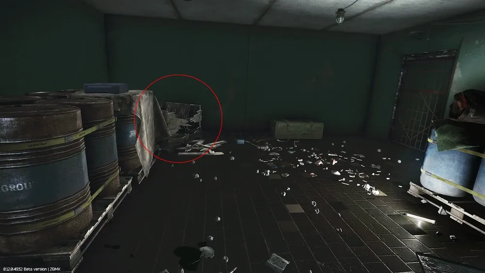 Overview of the ZB-014 crate where to place the items
