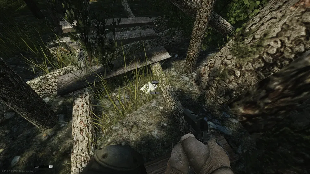 Message beneath the hunting stand