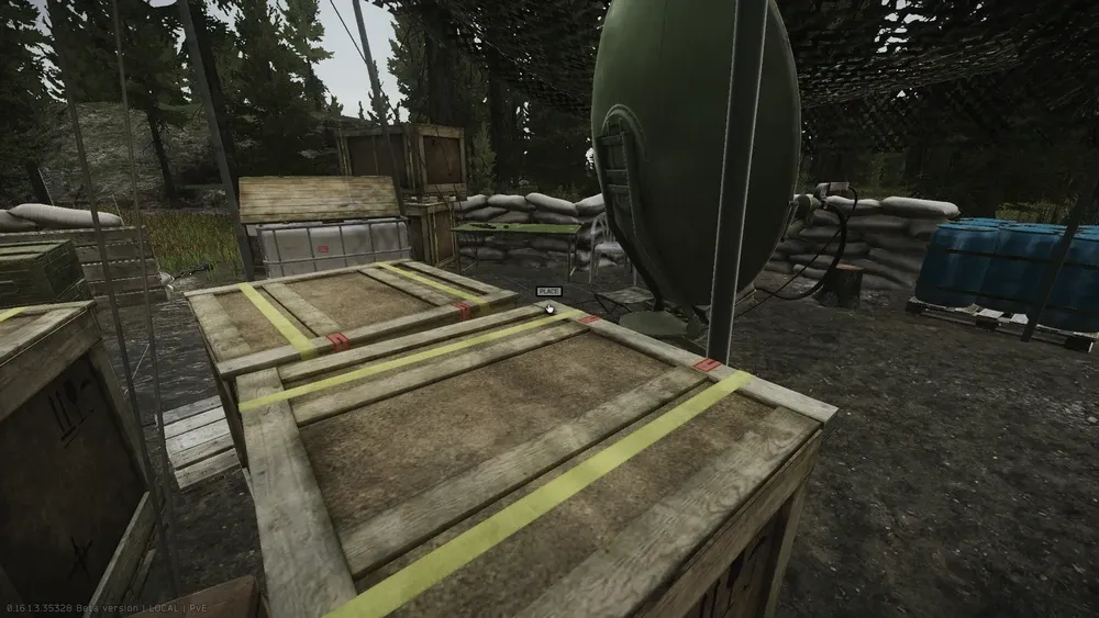 Hide the TerraGroup "Blue Folders" materials in the crates near the satellite antenna in the USEC camp — 1